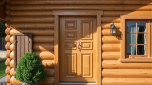 Как установить входную дверь в бревенчатом срубе: что важно учесть, чтобы дверь не перекосило